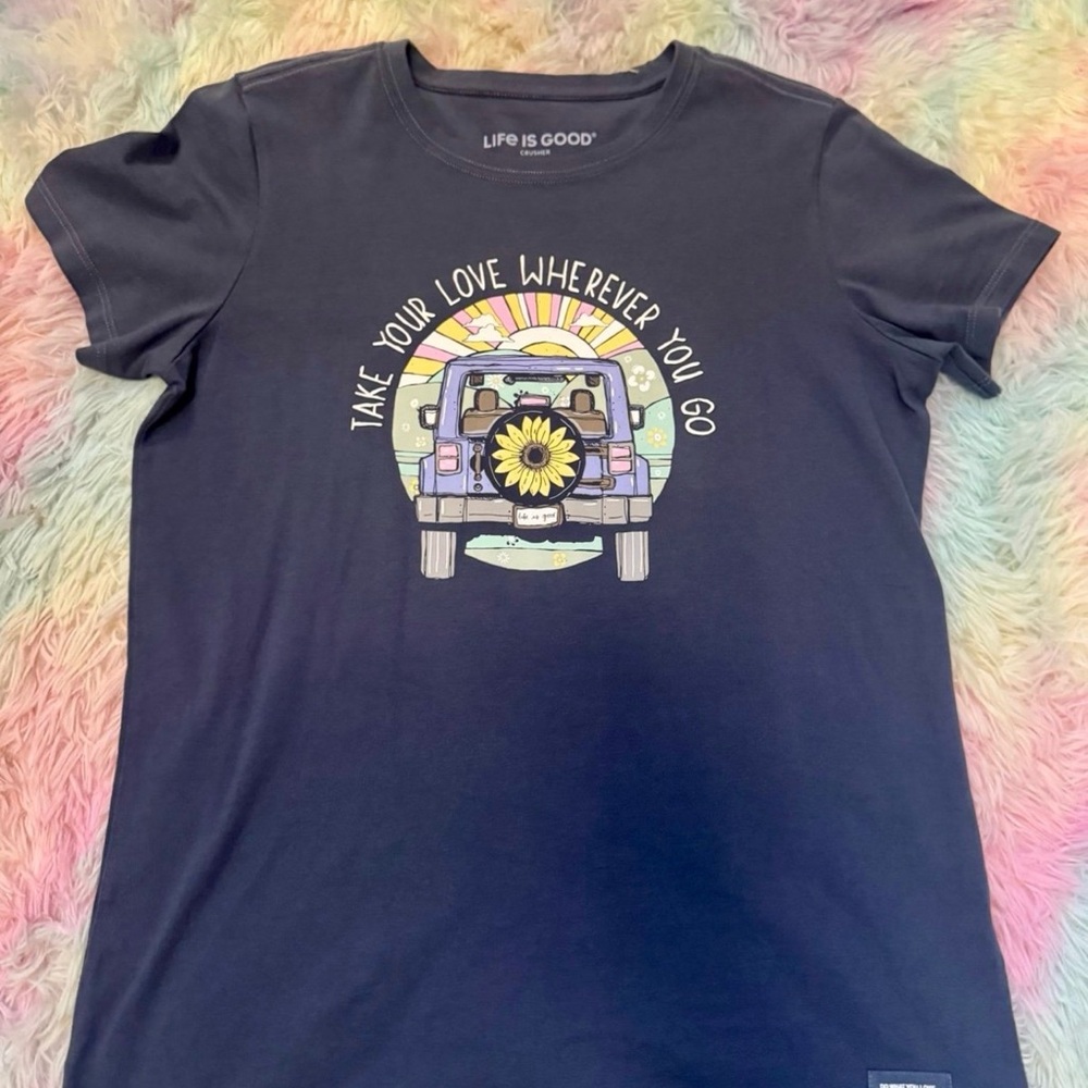 JEEP Life is Good Graphic Tee Medium NWOT